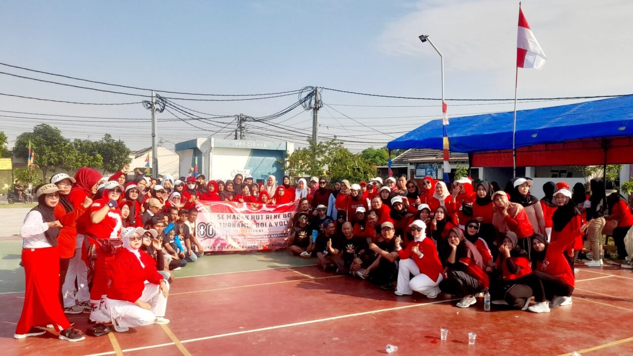 Meriahkan HUT RI ke-80, Warga Griya Sutera Balaraja Gelar Turnamen Voli dan Senam Pagi Penuh Kebersamaan